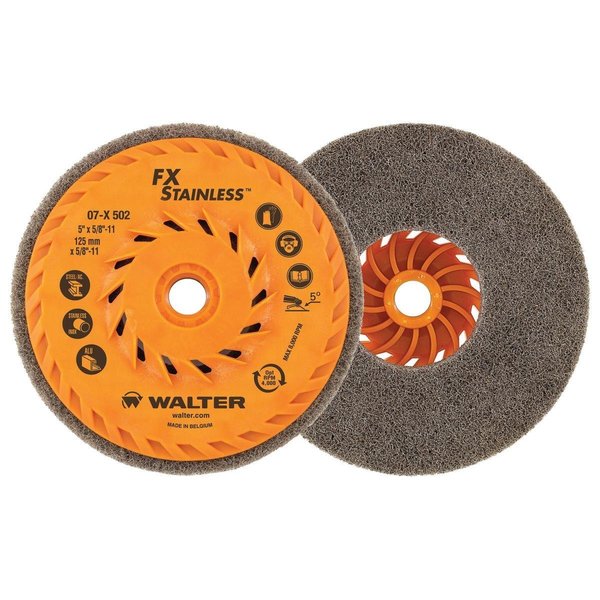 Walter Surface Technologies 5'' Fx Stainless Cup Wheel Spin-On 07X502